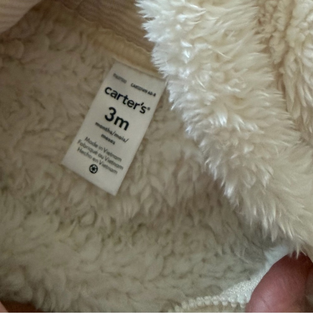 Carter’s Baby Hooded Plush Fleece Jumpsuits Cozy Winter bundle of 2 3 Monts - Picture 5 of 5